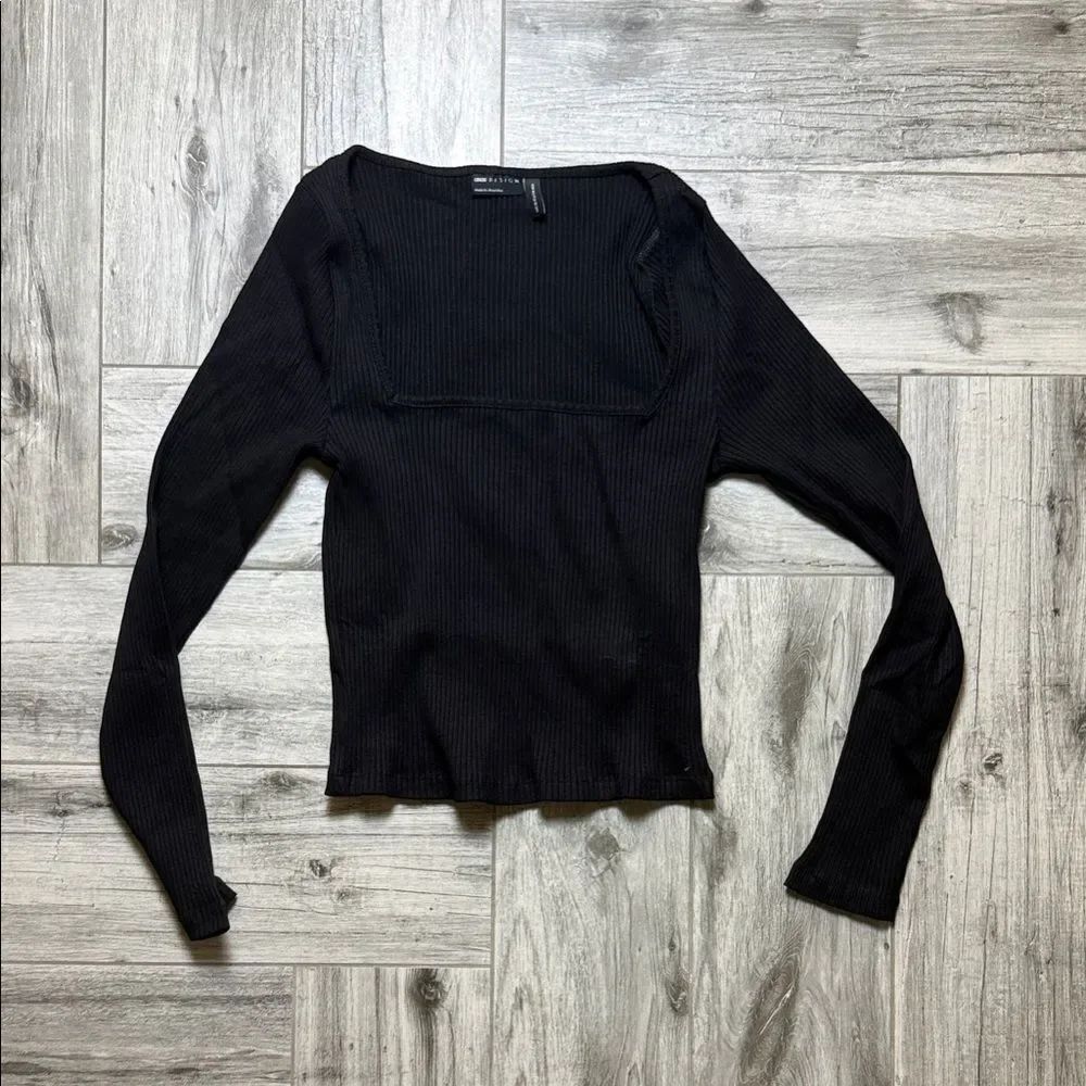 ASOS Black Ribbed Long Sleeve Top - Picture 2 of 6
